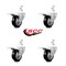 Service Caster 3.5 Inch Black Poly Swivel 7/8 Inch Square Stem Caster Set Total Lock Brake SCC SCC-SQTTL20S3514-PPUB-BLK-78-4 - alternate 4